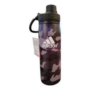 Adidas Steel 600 Metal Bottle Camouflage Carbon Black‎ White Double Wall 15 oz